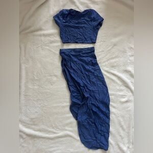 Boohoo Indigo Two-Piece Set
